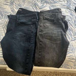 (2) express hyper stretch skinny jeans 32 x 34